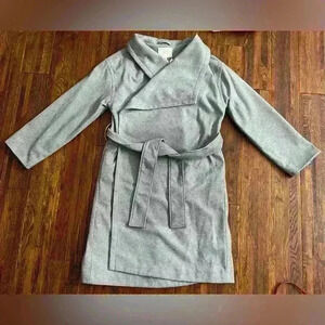 TARGET A NEW DAY Striped Wrap Belted Coat in Light Blue and White